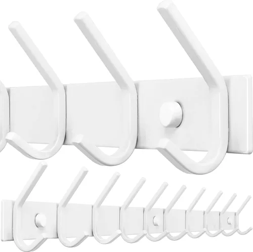 Vista 18 de WEBI Percheros para montar en la pared, ganchos para colgar en la pared, color blanco, gancho para colgar abrigos, 2 ganchos para colgar abrigos