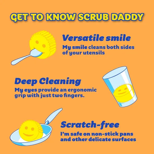Vista 7 de Scrub Daddy Cif Limpiador en Crema Multiusos, Limón - Crema de Limpieza Doméstica para Múltiples Superficies como Vidrio, Cromo, Granito, Fregadero