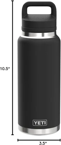 Vista 7 de YETI Rambler - Botella de 26 oz, aislada al vacío, de acero inoxidable con tapa Chug, color negro