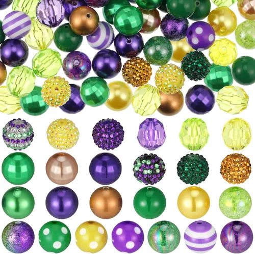 Vista 17 de Sasylvia 100 piezas 20 mm cuentas de diamante de imitación brillantes en forma de bola de discoteca, cuentas espaciadoras redondas sueltas
