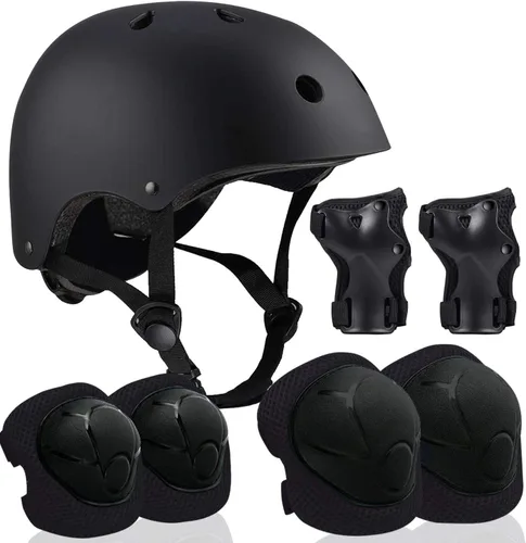 Vista 12 de Casco ajustable para niños de 5 a 16 años, niños pequeños, niños y niñas, equipo de protección con rodilleras, coderas y muñequeras para múltiples