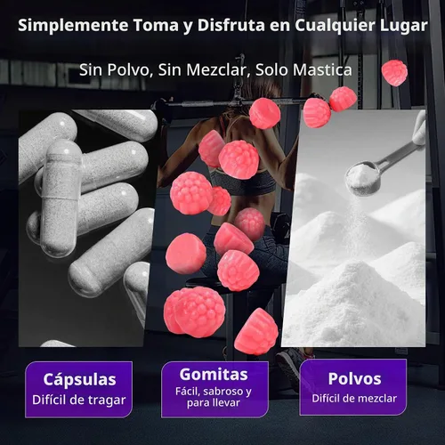 Vista 4 de Gomitas de monohidrato de creatina certificadas por NSF, 90