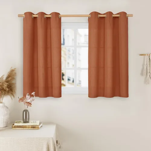 Vista 24 de LAMIT Cortinas de Lino Blancas Semitransparentes para Dormitorio, Paneles Filtrantes de Luz, Cortinas de Lino con Ojales de Protección de Privacidad