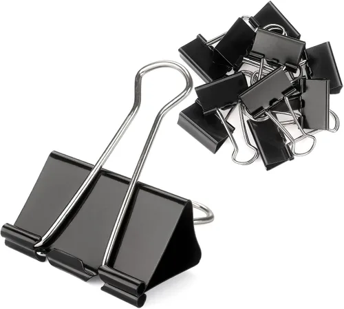 Vista 11 de ZZTX Clips negros para carpetas de papel, clips de tamaño pequeño, 0.75 pulgadas, paquete de 36