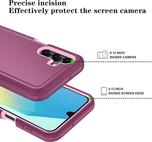 Vista 4 de Qinmay Funda para Samsung Galaxy A16 5G con protector de pantalla HD, resistente, a prueba de golpes y caídas, funda de 3 capas para Galaxy A16