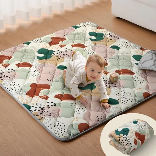 Vista 25 de Blissful Diary Alfombras de Juego para Bebés para el Piso, Alfombra de 50x50 para Gatear para el Parque Infantil, Almohadillas de Espuma de Espesor