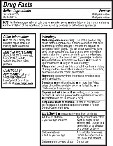 Vista 5 de Orajel Alivio instantáneo del dolor de muelas, máxima fuerza, líquido, 0.45 onzas (paquete de 2)