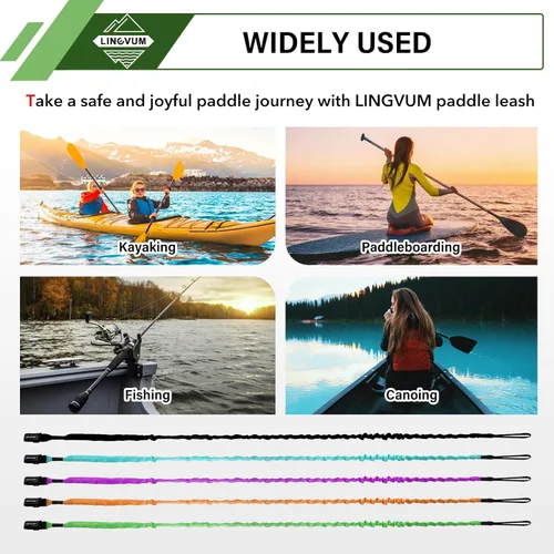 Vista 5 de Correa de remo para kayak, correa elástica para remo en espiral, cuerda para kayak, canoa, canoa, cañas de pesca, accesorios de remo de kayak