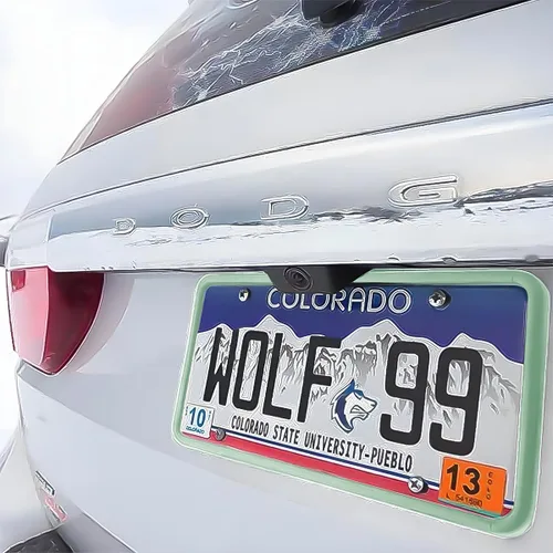 Vista 6 de YALOK - Marco de matrícula de silicona con agujeros de drenaje, soporte universal para matrícula de coche estadounidense. Accesorios para coche a
