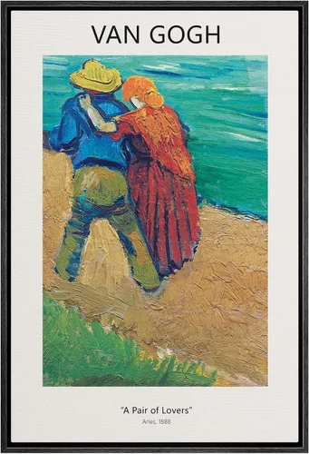 SIGNWIN Lienzo enmarcado para pared, diseño de Vincent Van Gogh, un par de amantes, naturaleza, ilustraciones de área silvestre, bellas artes,