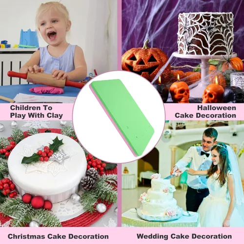 Vista 4 de Almohadilla de espuma de fondant, alfombrilla rectangular de esponja de fondant con 5 agujeros para decoración de tartas, hecha personalmente