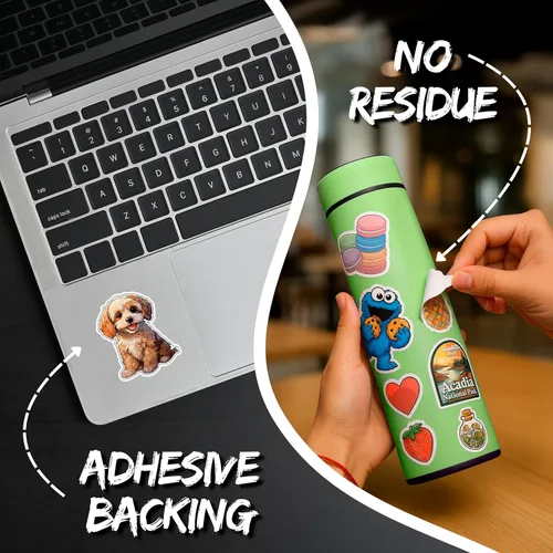 Vista 4 de Cavachon Sticker Cavalier Bichon Mix - Calcomanía de vinilo impermeable de animales para laptop, botella de agua, vaso de automóvil, calcomanías