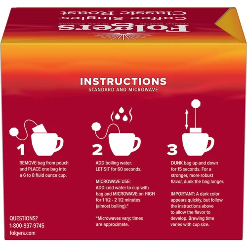 Vista 3 de Bolsitas individuales de café Folgers (19 por caja)