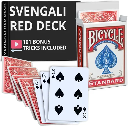 Vista 56 de Ted's Sterling Magic Juego de cartas Precision Red Rider Back Bicycle Svengali con instrucciones para más de 100 trucos (Sota de Corazones)