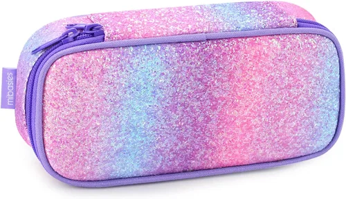 Vista 11 de mibasies - Estuche para lápices para niñas y niños, estuche multi-ranuras, rosa con flores y blanco