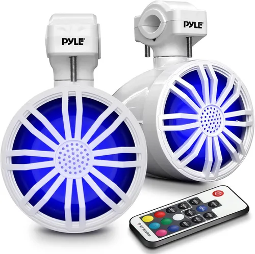 Altavoces Bluetooth impermeables todoterreno – 3.5 pulgadas, 40 W, sistema de sonido de grado marino con luz RGB, altavoz estéreo de audio para