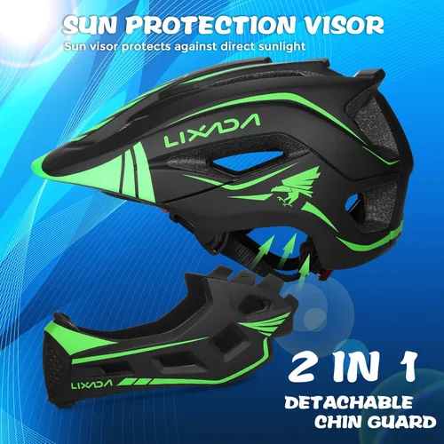 Vista 2 de Lixada Casco de ciclismo para niños, casco de ciclismo desmontable ajustable para niños, bicicleta, monopatín, equipo de protección