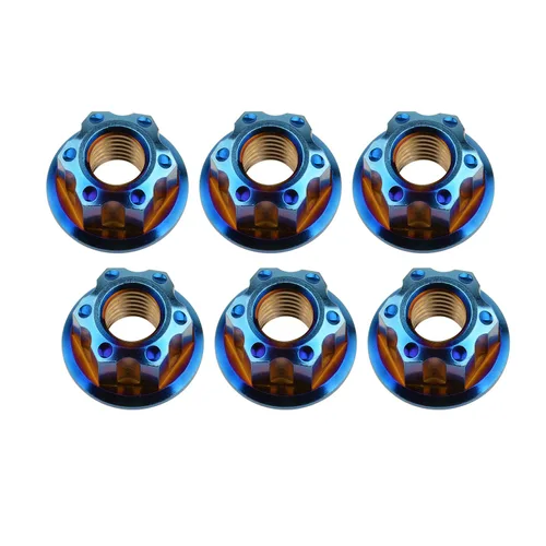 Vista 26 de Tuerca de perno de brida de titanio M6 M8 M10 M12 M14 M16 para bicicleta, motocicleta, eje trasero de automóvil, accesorios de modificación