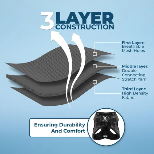 Vista 5 de Best Pet Supplies - Arnés de malla para todo tipo de clima, reflectante, antitirones, para perros y gatos pequeños y medianos, con cierre de velcro