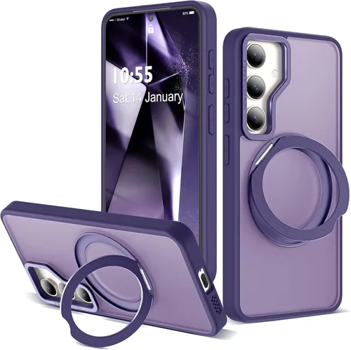 Vista 14 de Funda compatible con Samsung Galaxy S22 y S23 Ultra con soporte de anillo magnético giratorio 360 compatible con protección militar Mag-Safe, funda