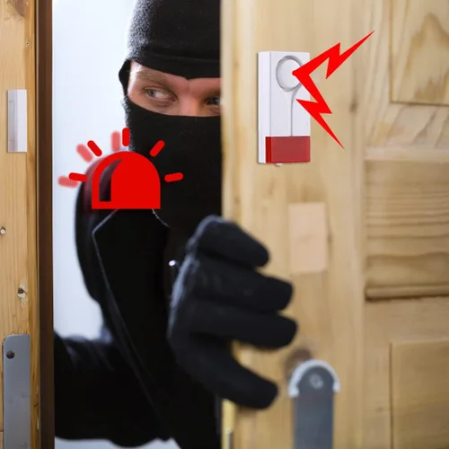 Vista 2 de Lancoon Alarma abierta para puerta y ventana, control remoto inalámbrico, sensor magnético, timbre antirrobo, seguridad para el hogar, protección