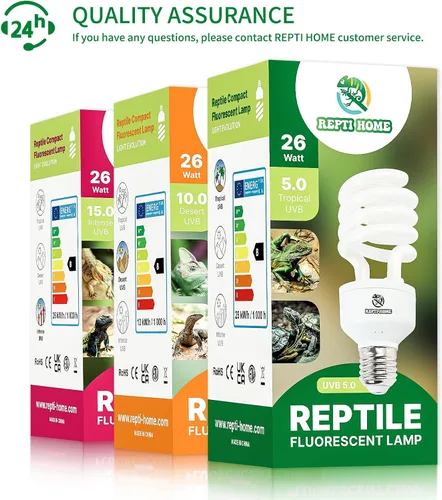 Vista 7 de Luz UVB para reptiles 5.0, 26 W Tropical y Subtropical UVA UVB Bombilla para reptiles, Terrario Tropical Compacto Fluorescente Bombilla UVB