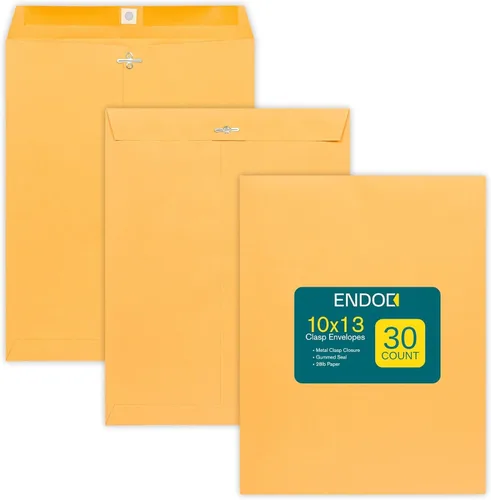 Vista 10 de Sobres de cierre – Sobres de catálogo de papel kraft marrón de 6 x 9 pulgadas – Paquete de 30 – con cierre de cierre y sello engomado – Sobres