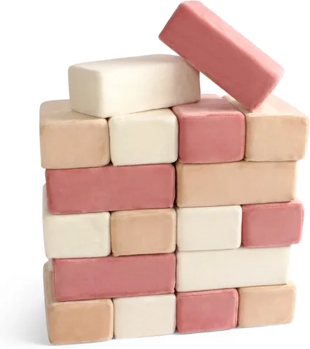 Vista 14 de El bloque de construcción original de felpa premium para niños - Bloques de espuma seguros certificados en fundas de tela lujosamente suave