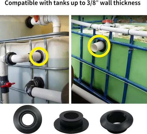 Vista 5 de Paquete de 2 adaptadores de tanque flexible Vsttar de 3/4 pulgadas (cabeza de mamparo) - Sello flexible de tubería a tanque