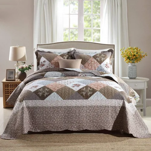 Vista 18 de HoneiLife - Juego de cama de dos piezas, tamaño individual, de microfibra, reversible, de retazos, estilo floral, todas las estaciones