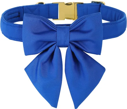 Vista 20 de Collar de perro a cuadros de búfalo amarillo otoñal con pajarita elegante Otoño-Lazo-Cuadros Amarillo