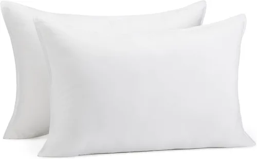 Vista 11 de Amazon Basics - Almohadas de cama con relleno alternativo, de densidad media para personas que duermen de espaldas y de lado, tamaño estándar, 66 x