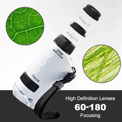 Vista 3 de Microscopio de bolsillo portátil, microscopio de mano mejorado 2026 con aumento de 60x-120x, microscopio digital mini con lupa digital y luz LED