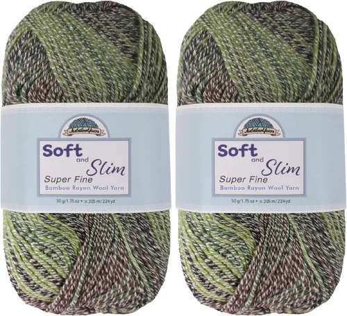 Vista 95 de JubileeYarn Hilo Suave y Delgado - 50g/madeja Mezcla de Rayón de Bambú y Lana - Pegaso - 2 madejas