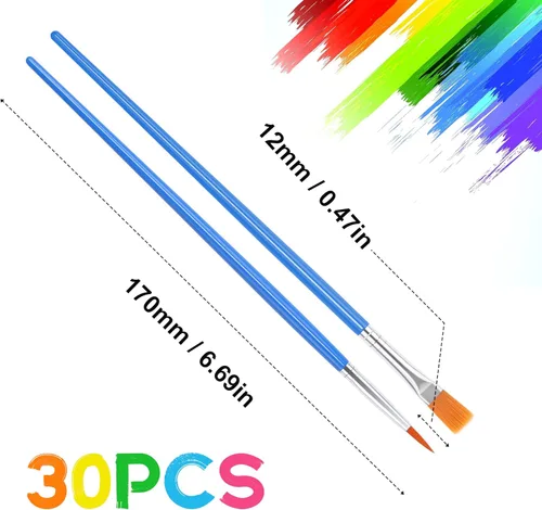 Vista 2 de UPINS 30 pinceles de pintura, pincel pequeño a granel para pintura de detalles