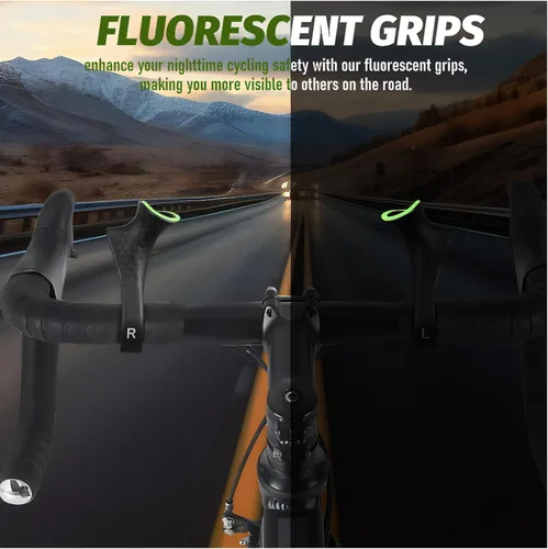 Vista 2 de Toddmomy Agarres fluorescentes para manillar de bicicleta, 1 par ergonómico, extremos de barra de bicicleta de montaña, extensores de manillar