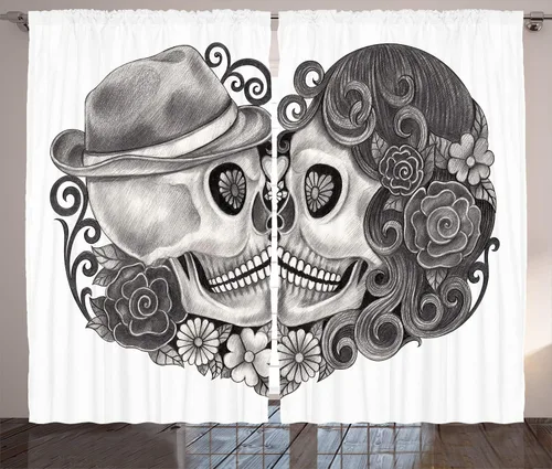 Vista 16 de Lunarable Cortinas de bosque, vigas de sol matutinas en bosque natural de primavera desde el cielo en un día soleado, juego de 2 paneles de cortinas