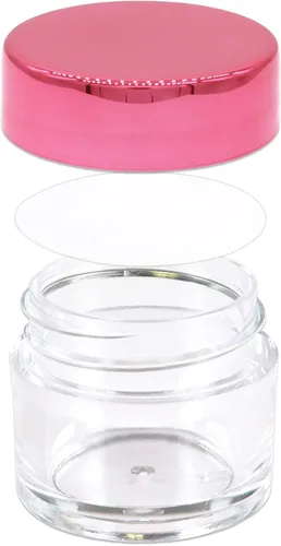 Vista 2 de Beauticom - Tarros redondos de plástico transparente de doble pared a prueba de fugas de 0.25 oz/0.2 fl oz (0.23 fl oz) con tapas superiores planas