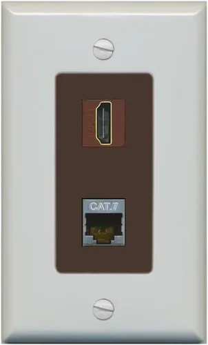 Vista 5 de RiteAV Placa de pared HDMI y Cat7 - 1 cuadrilla [negro/marfil]