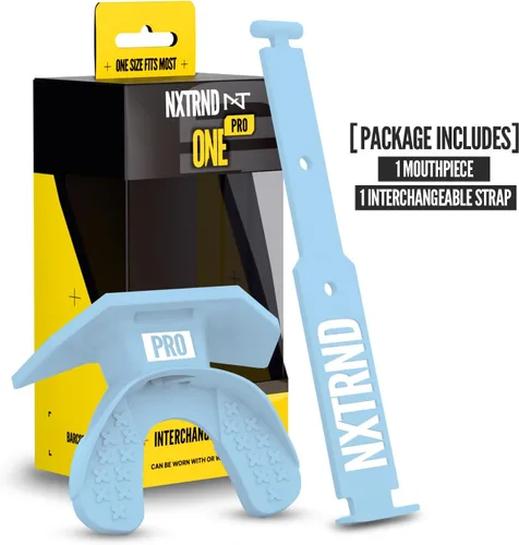 Vista 85 de Nxtrnd One Protector Bucal de Fútbol Americano, Correa Incluida, Se Adapta a Adultos y Jóvenes (Negro)