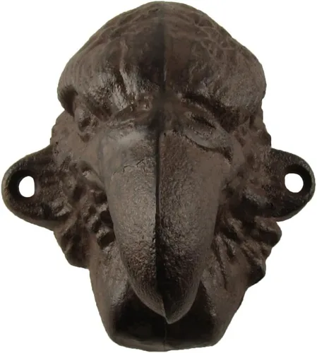 Vista 2 de Treasure Gurus - Tapa de cerveza de águila calva de hierro fundido, para refrescos, con tapa de pop, herramienta para bar/pub