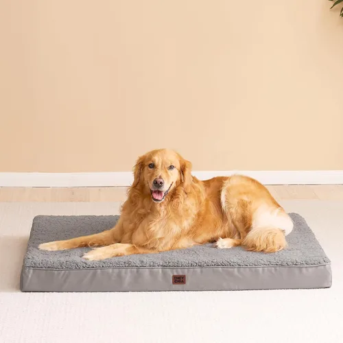 Vista 8 de EHEYCIGA Camas ortopédicas XL para perros extra grandes con funda extraíble lavable para jaula, gris claro, 41 x 27 pulgadas