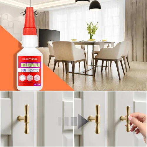 Vista 5 de Pegamento para Metal, Superpegamento de Secado Instantáneo para Metal, Pegamento Cianoacrilato Transparente Resistente al Agua para Unir Acero