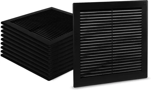 Vista 36 de Cubierta cuadrada de ventilación de aire de 4 x 4 pulgadas (tamaño exterior) - Deflector de ventilación de plástico blanco - Malla de pantalla