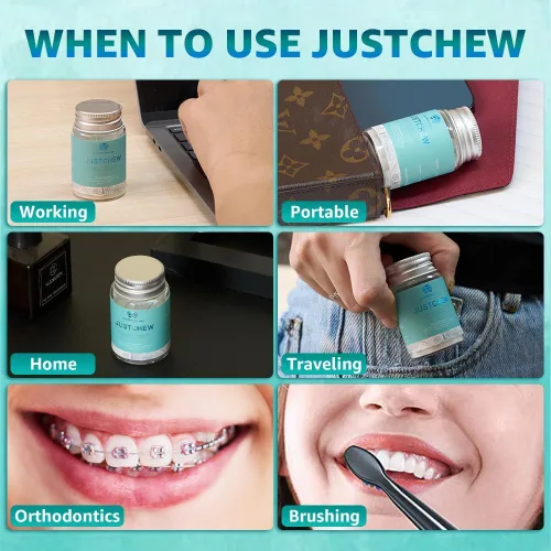 Vista 7 de Tabletas de pasta de dientes, nanohidroxiapatita, sin flúor y plástico, ecológico y apto para viajes, pasta de dientes blanqueadora natural