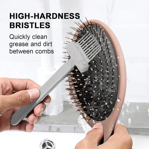 Vista 5 de RHOS Herramienta de limpieza de cepillo de pelo, 2 en 1 garras de limpieza de alta dureza y cerdas de alta dureza, adecuada para el hogar, Paquete