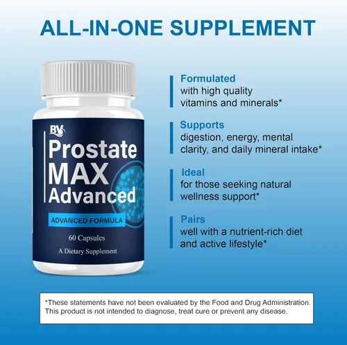 Vista 7 de BLUE VIBE Prostate Max Advanced Capsules, Prostate Max Maximum Strength Prostate Support and Advanced General Health Multivitamin Supplement