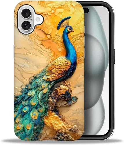 Vista 114 de DAIZAG Funda compatible con iPhone 11 Pro Max, hermosa carcasa rígida híbrida de plástico TPU con diseño de pájaro colorido + funda protectora