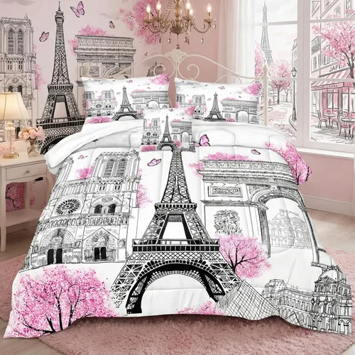 Vista 23 de Bedbay Juego de edredón de playa tamaño King, juego de ropa de cama costera de 3 piezas con diseño de concha de mar, conchas y vida marina, juego