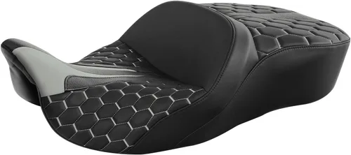 Vista 20 de C.C. RIDER Black Diamond Sissy Bar - Almohadilla de respaldo envolvente King Chopped Trunk compatible con Harley Touring Tour Trunk Road King FLHR